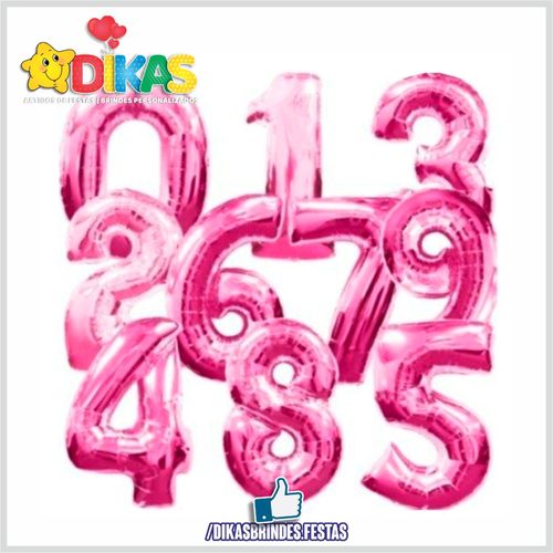 Balão Foil Número Rosa 40"