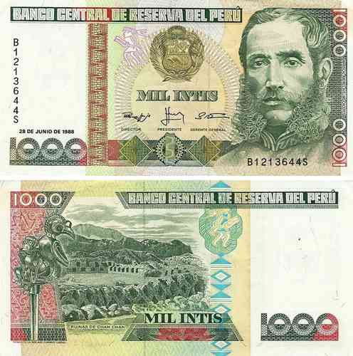Peru - 1000 Ìntis 1988 (# 136b)