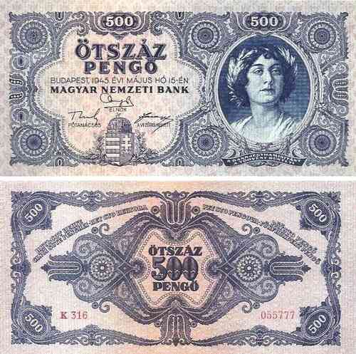 Hungria - 500 Pengo 1945 (# 117)