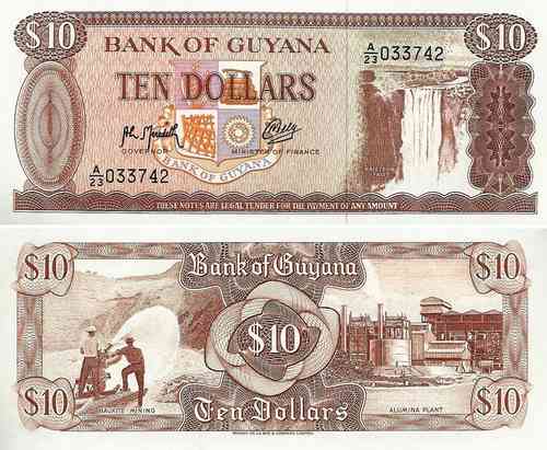 Guiana - 10 Dolares 1992 (# 23f)