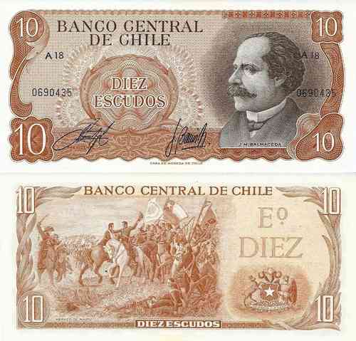 Chile - 10 Escudos 1973 (#143)