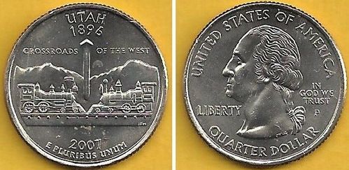USA - 25 Cents 2007 (Km# 400) Utah