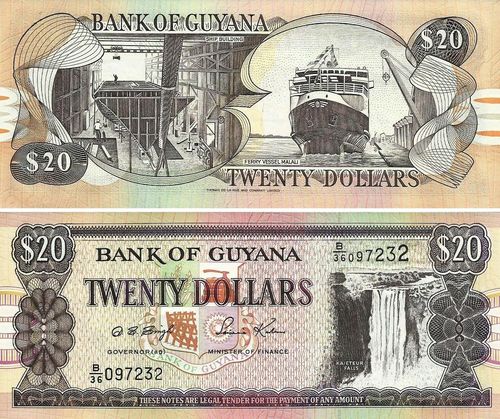 Guiana - 20 Dolares 1996 (# 30b)