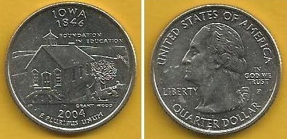 USA - 25 Cents 2004 (Km# 358) Iowa