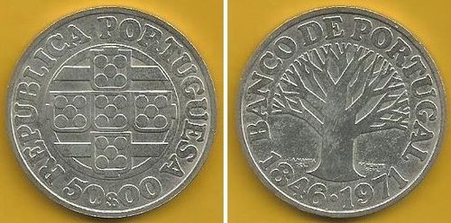 Portugal - 50$00 1971 (Km# 601) Banco Portugal