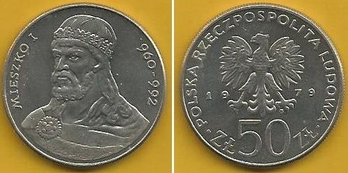 Polónia - 50 Zlotych 1979 (Km# 100) Mieszko I