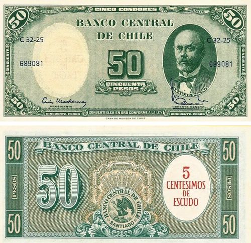 Chile - 50 Pesos 1960/1 (# 126b)