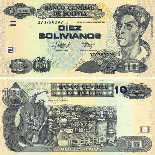 Bolivia - 10 Bolivianos 1986 (# 243)