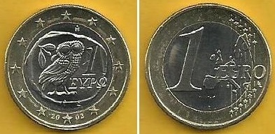 Grécia - 1 Euro 2002 (Km# 187)