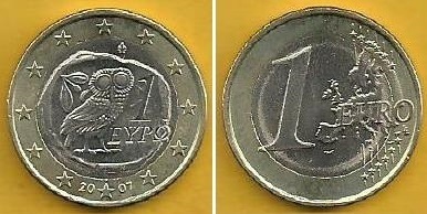 Grécia - 1 Euro 2007 (Km# 187)