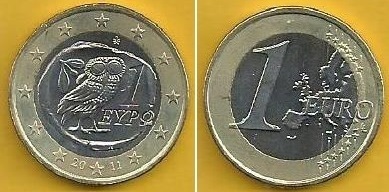 Grécia - 1 Euro 2011 (Km# 214)