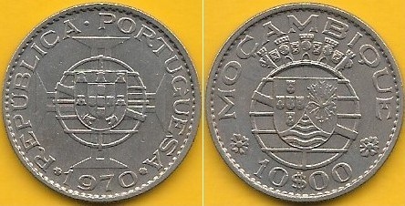 Moçambique - 10$00 1970 (Km# 79b)