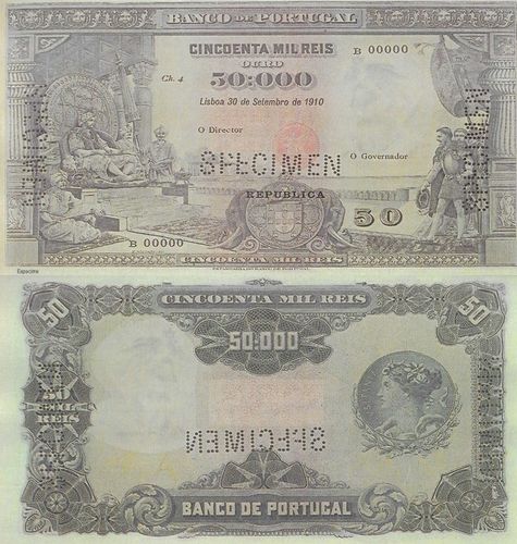 Portugal - 50$000 Reis 1910 (# NL)