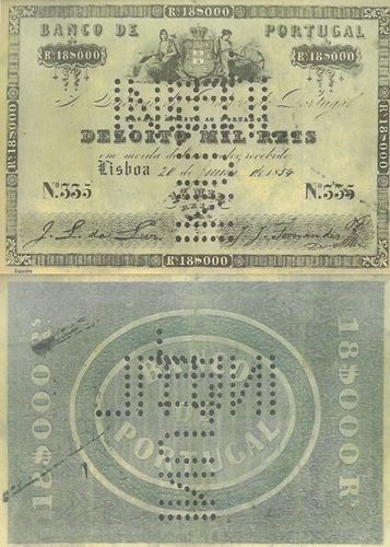 Portugal - 18$000 Reis 1854 (# NL)