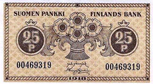 Finlandia - 25 Pennia 1918 (# 33)